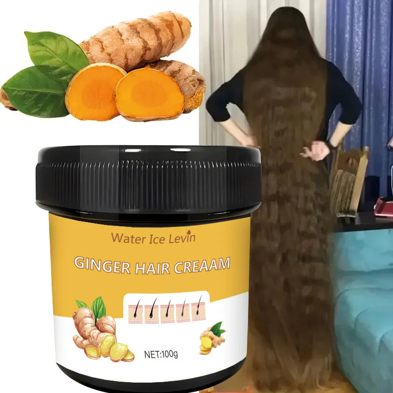 Ginger Scented Hair Cream, Moisturizing Scalp Massage Conditioner with Natural Ginger Extract, Nourishing and Soothing Dry Hair, Suitable for Normal Hair Types