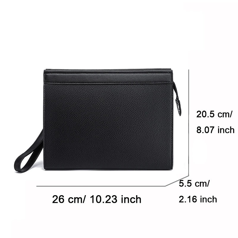 Black PU Leather Men Clutches Bags Wallets Envelope Bag Purse Business Male Phone Clutch Bags Designer Men Bags Wristlets Bags
