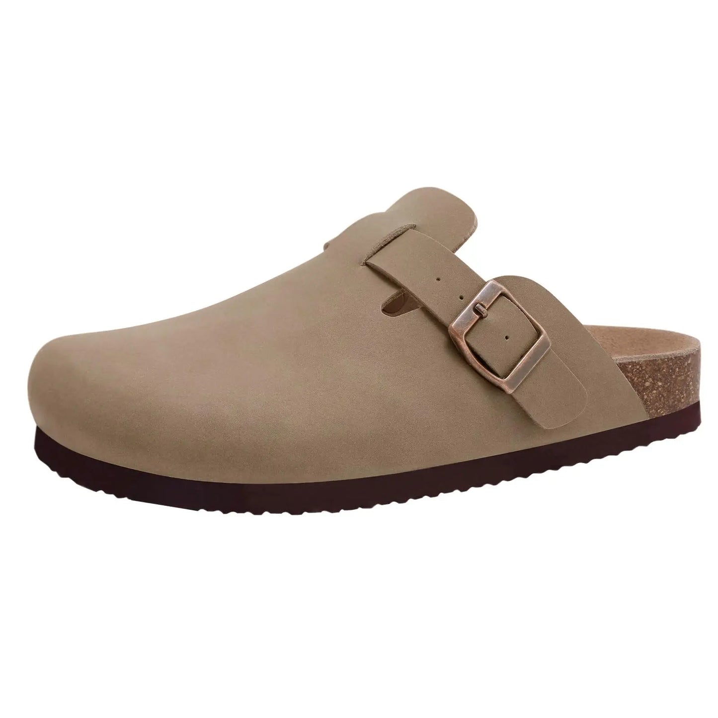 Goosecret Genuine Cow Suede Clogs for Women Men Clogs Soft Cork Footbed Mules Leisure House Shoes with Arch Support Beach Slides