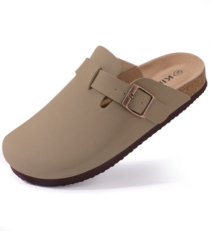 Goosecret Genuine Cow Suede Clogs for Women Men Clogs Soft Cork Footbed Mules Leisure House Shoes with Arch Support Beach Slides