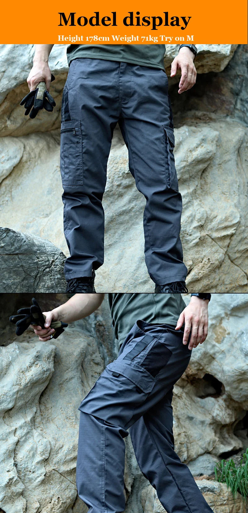 New Tactical Work Pants Men Casual Outdoor Waterproof Cargo Trousers 2/1Pcs Multi-pocket Wear-Resistant Outdoor Training Trouser