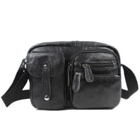Fashion High Class Oil-Waxed Genuine Leather Shoulder Bag men Leather Messenger Bag Male Crossbody Bag Sling Leisure Bag Satchel