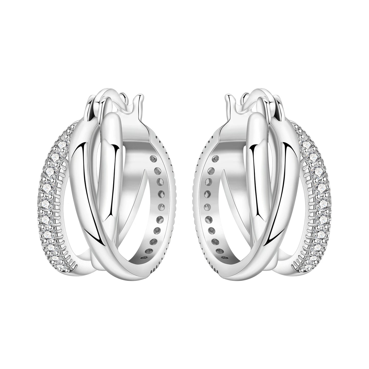 925 Sterling Silver Exquisite Multi-layer Ear Ring Jewelry Versatile Hoop Earrings For Women Jewelry Fine Birthday Party Gift