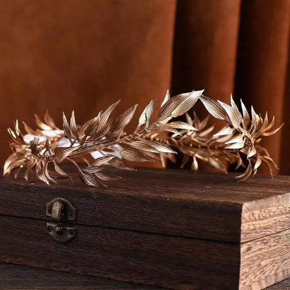 New Unisex Greek Laurel Crown Adjustable Gold God Elf Leaf Headpiece Elven Circlet for King Men Adult Renaissance Toga Cospay