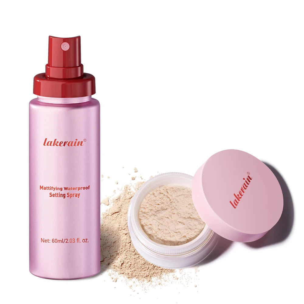 Oil Control Setting Powder Spray Set Matte Base Makeup Control Oil Waterproof Make-up Fixer Spray Hide Pores Setting Powder