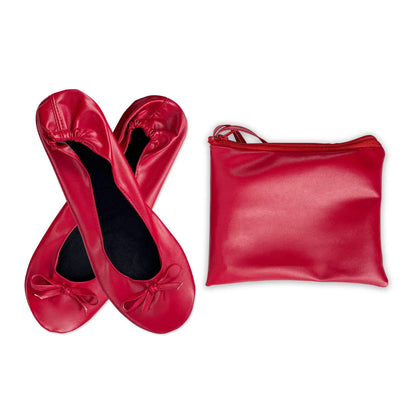 Women's Foldable Portable Ballet Flats For Indoor Use Roll Up Slippers, Conveniently Packaged, With Bag, For Travel Wedding