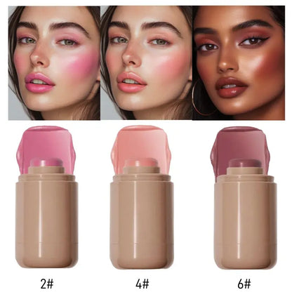 Lakerain 3in1 Cheek Lip Tinted Moistured Blush Stick Waterproof Easy Color Rouge Silky Smooth Blusher Cream Matte Contour Makeup