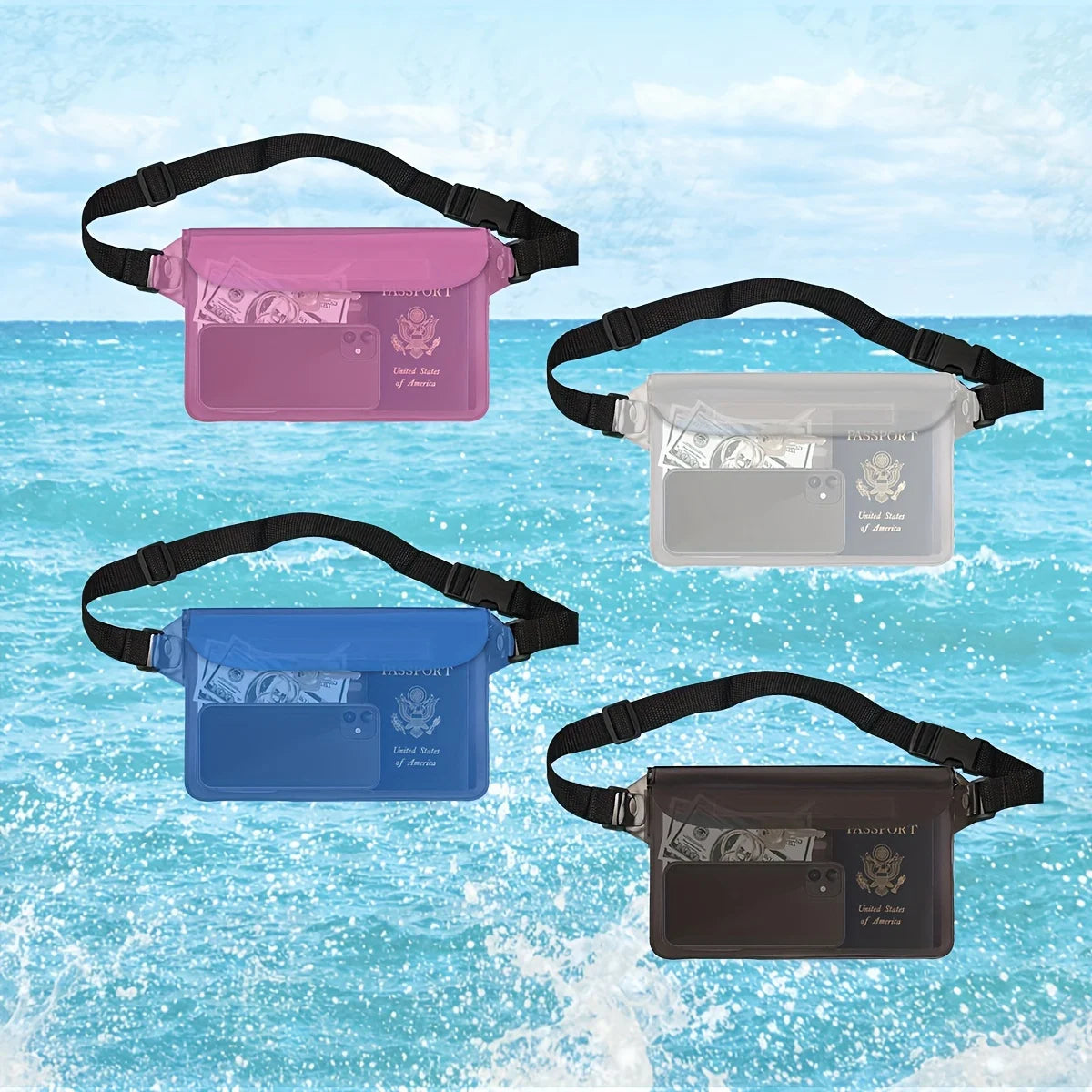 High Quality Waist Bag with Adjustable Strap, Suitable for Beach, Swimming, Diving, Rowing, Fishing Waterproof Belt Bag
