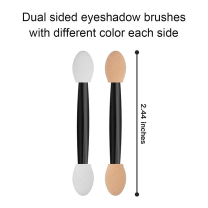 Wholesale 50/100/200pcs length factory eyeshadow sponge  eyeshadow disposable double-sided container brush applicators including