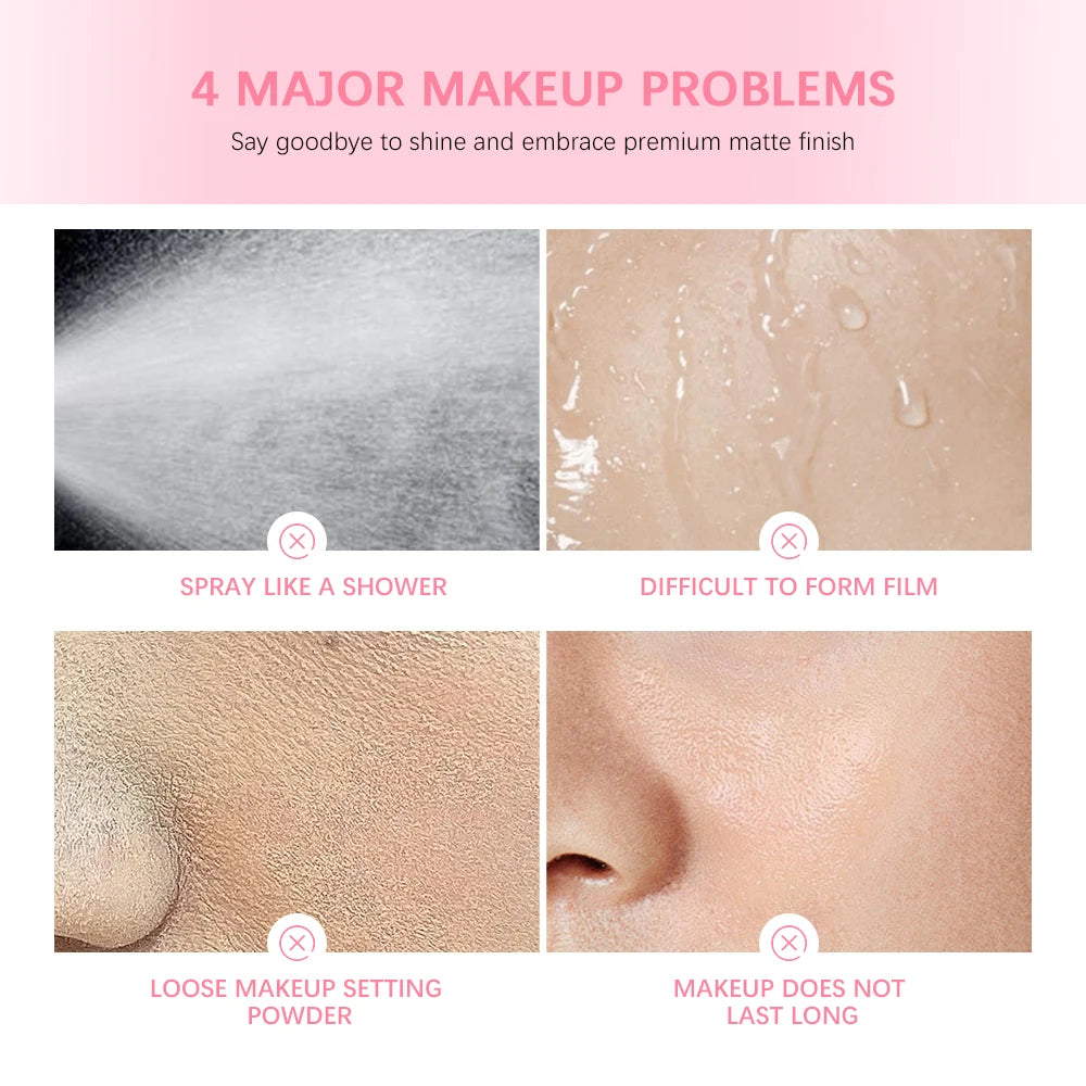 Oil Control Setting Powder Spray Set Matte Base Makeup Control Oil Waterproof Make-up Fixer Spray Hide Pores Setting Powder