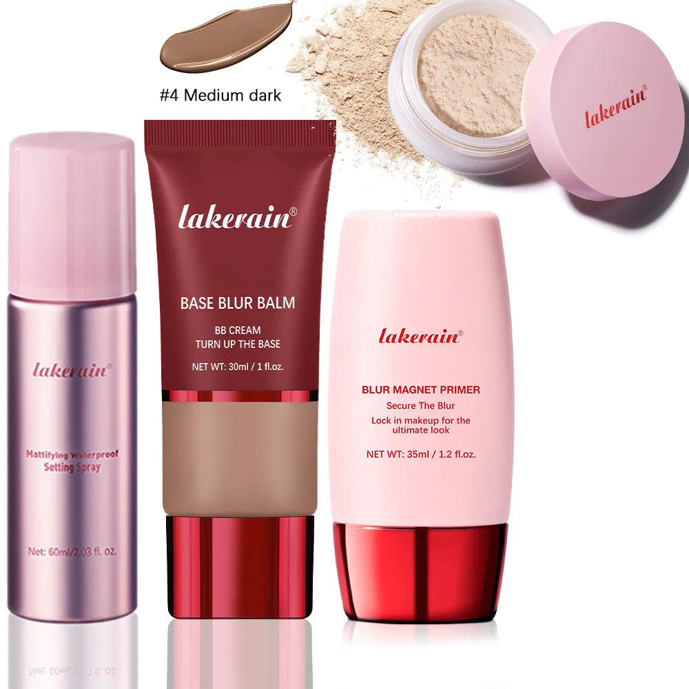 Ultimate Blurring Setting Powder Travel Size Set  Waterproof Setting Spray Blur Magnet Primer BASE BLUR BALM  Oil Control Kit