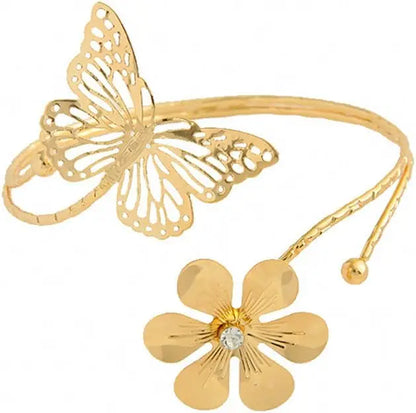 Upper Arm Bracelet Band Cuff Bangle Coil Bracelet Butterfly Flower Gold Armband Adjustable Boho Coil Swirl Armlet ArmBand