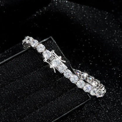 MS Jewelry 925 Sterling Silver Tennis Bracelet D Color VVS Level Moissanite Diamond Chain Bracelets Bangles Women Fine Jewelry