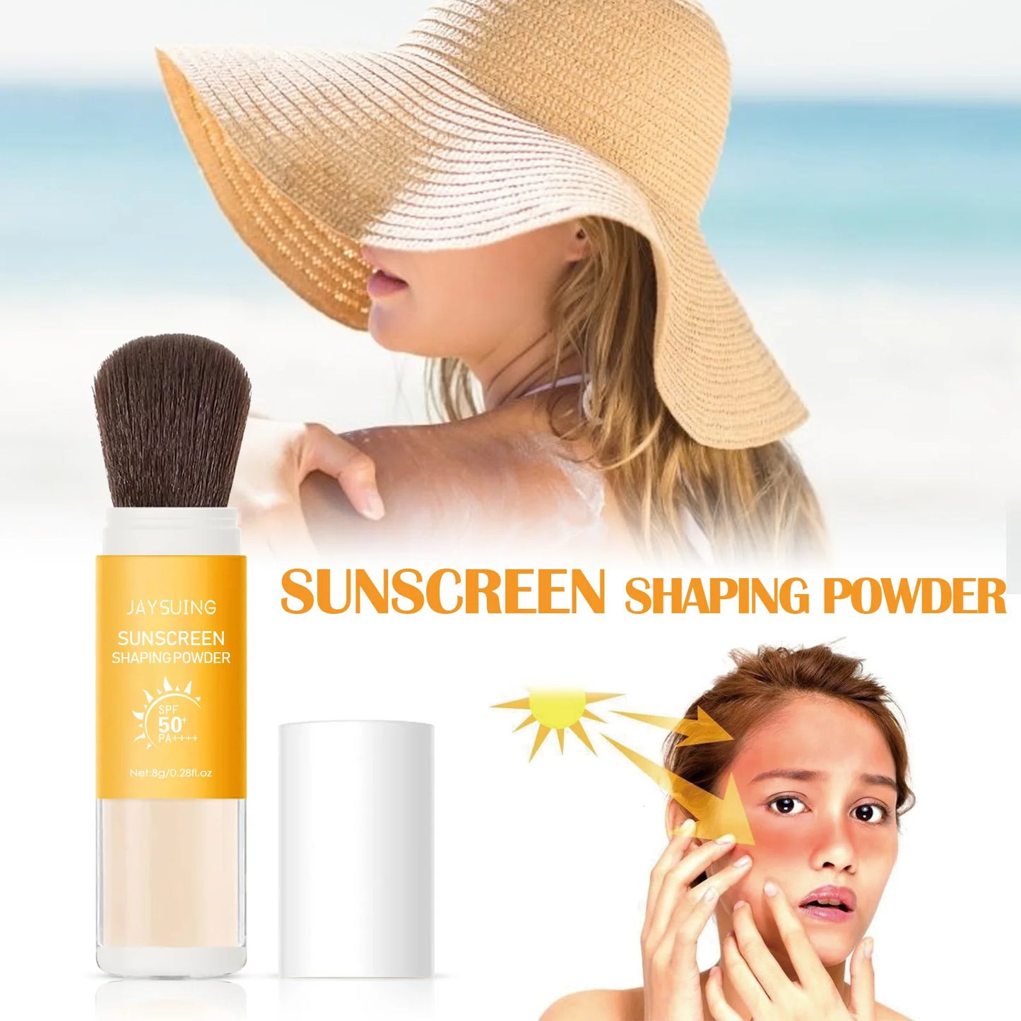Sunscreen Loose Powder Sunblock Skin Protective Invisible Pore Solar Blocker Lasting Oil Control Light Waterproof Setting Powder