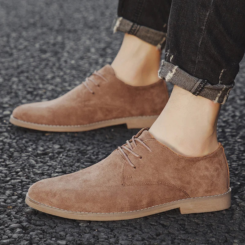 Men's Matte Leather Black/brown Casual Business Office Oxfords Formal Suede Leather Shoes for Men New Arrivals Male Derby Style