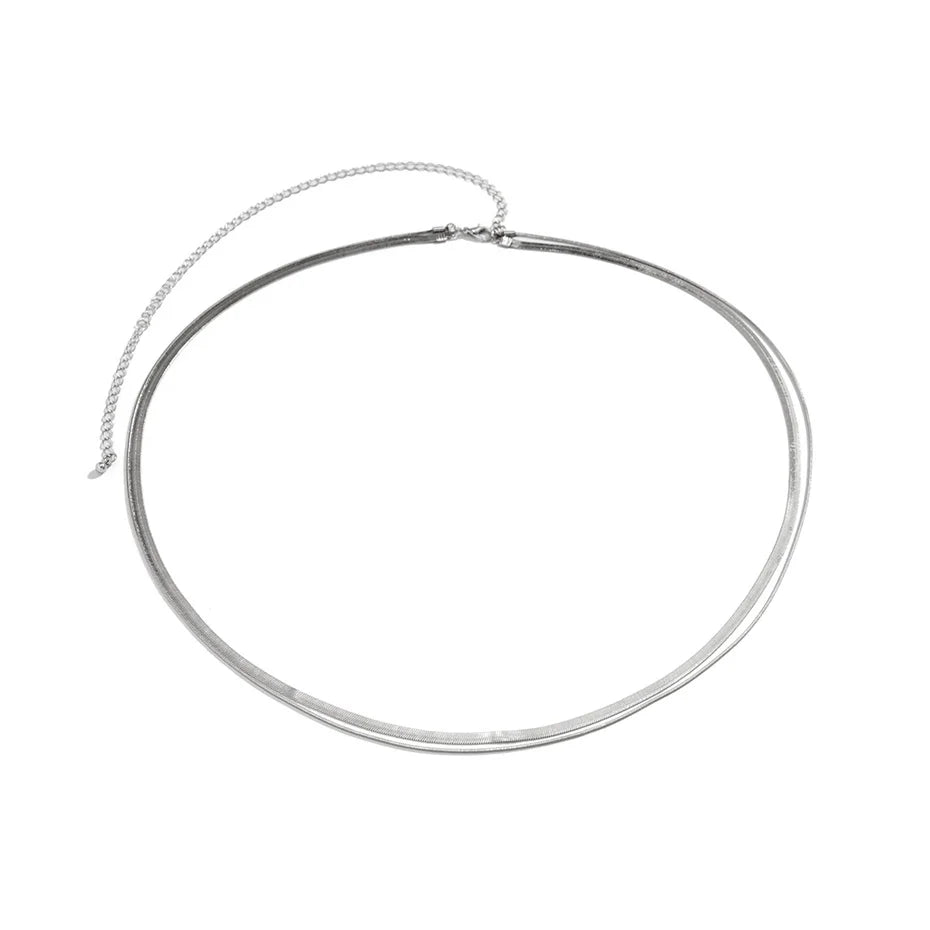 Ingemark Sexy Flat Snake Chain Waist Belly Belt for Women Summer Beach Bikinis Simple Body Chain Festival Jewelry Accessories
