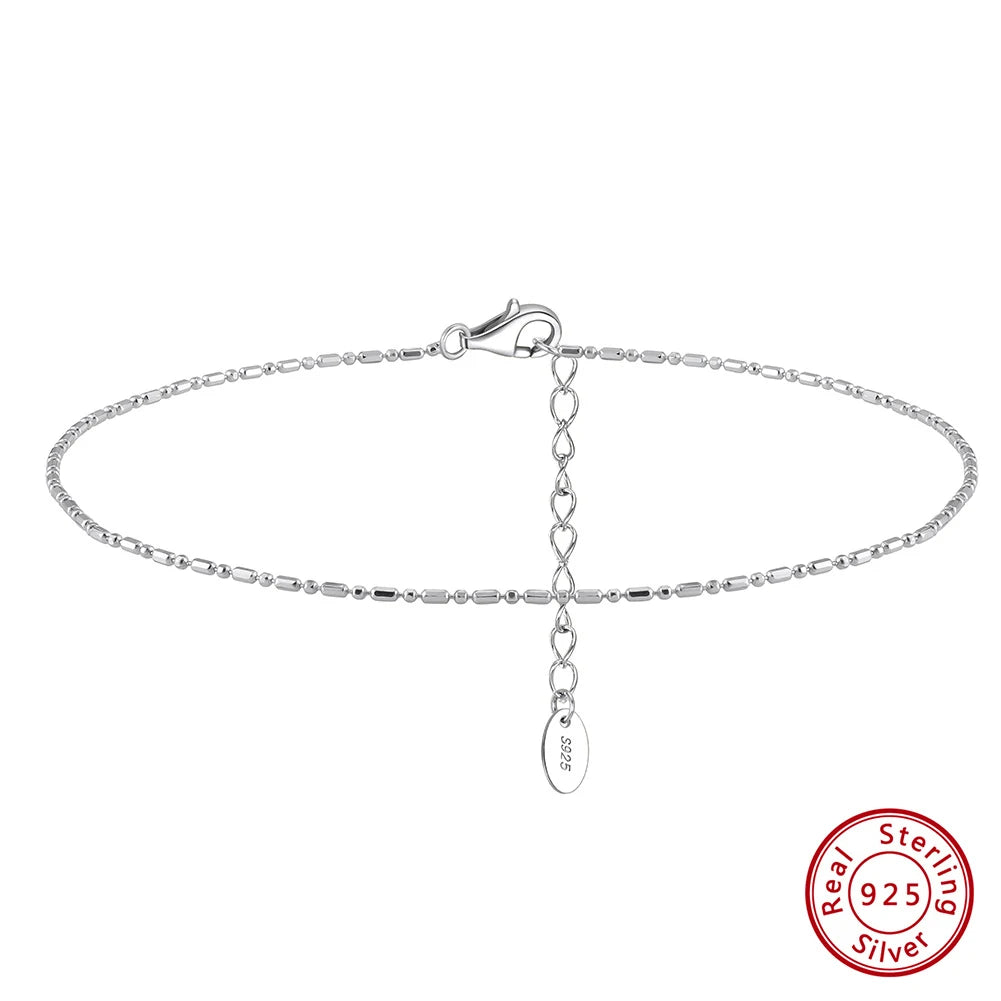 ORSA JEWELS 925 Sterling Silver Mariner Chain Anklets Fashion Women Summer 14K Gold Foot Bracelet Ankle Straps Jewelry SA24