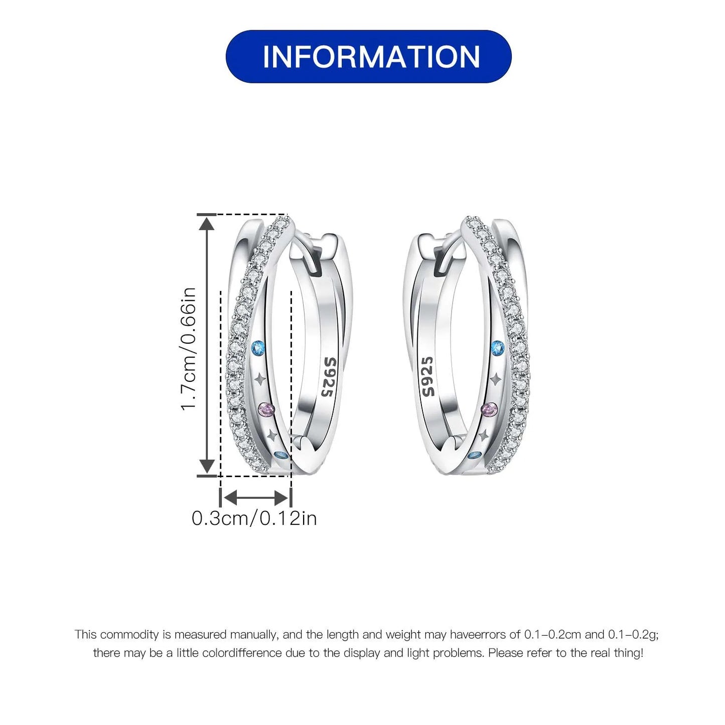925 Sterling Silver Exquisite Multi-layer Ear Ring Jewelry Versatile Hoop Earrings For Women Jewelry Fine Birthday Party Gift
