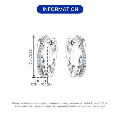 925 Sterling Silver Exquisite Multi-layer Ear Ring Jewelry Versatile Hoop Earrings For Women Jewelry Fine Birthday Party Gift