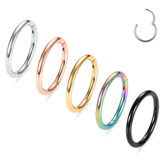 Hinged Nose Ring Hoop Septum Hoop  Ring Tragus Rook Ring Piercing Jewelry Lip Labret Ring Clicker Cartilage Earrings Women Gift