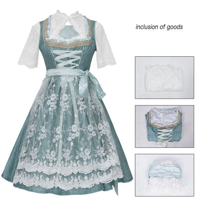 2026 German Oktoberfest Dress for Women (Includes Lingerie and Apron),Halloween and Carnival Costume,Bavarian-Style Maid Outfit