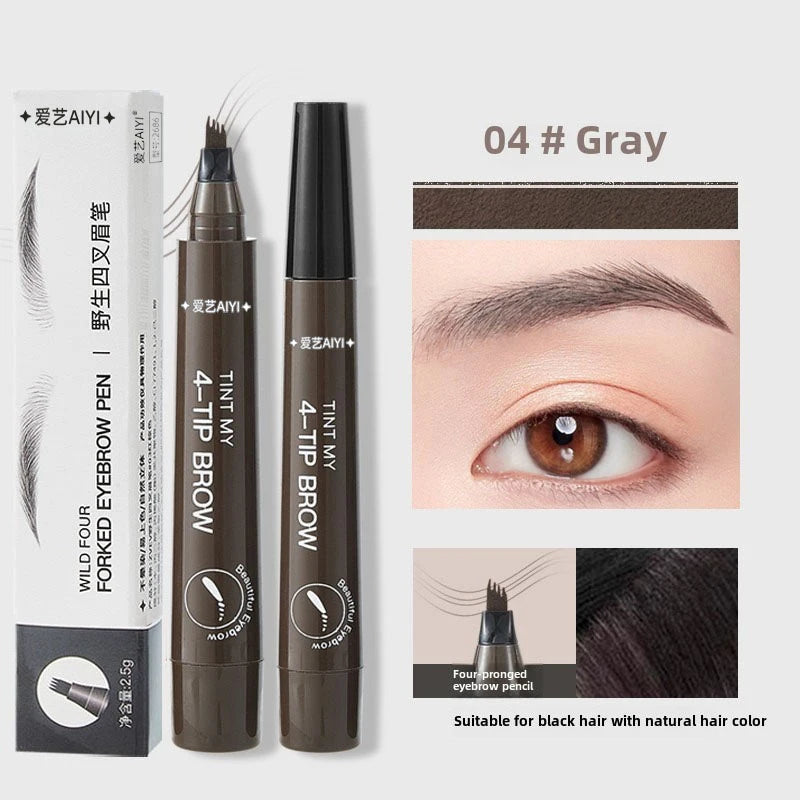 Waterproof Eyebrow Pen, Microblading Eyebrow Pencil With 4 Split Head, Natural Looking Brows Makeup ( 5 Colors)