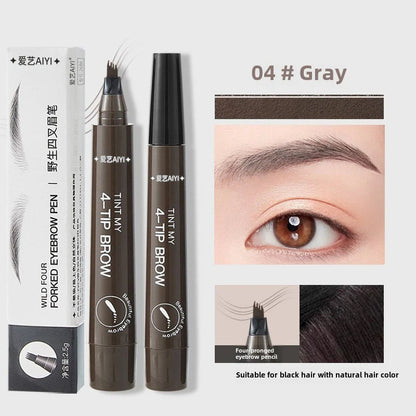 Waterproof Eyebrow Pen, Microblading Eyebrow Pencil With 4 Split Head, Natural Looking Brows Makeup ( 5 Colors)