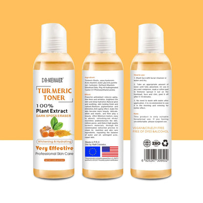 118ml Tumeric Dark Spots Toner Spots Eraser Corrector Turmeric Fade Blemishes Dark Spot Remover Acne Remover Toner for Dark Skin