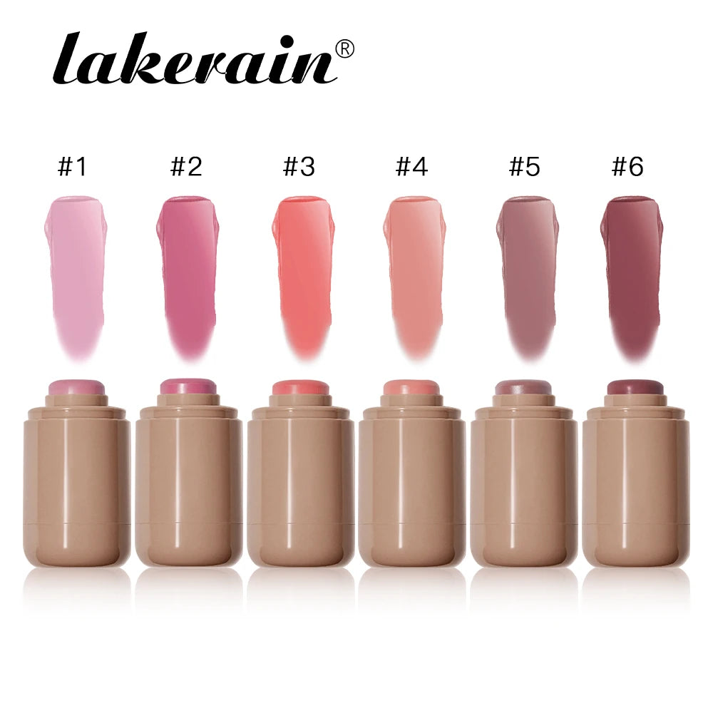Lakerain 3in1 Cheek Lip Tinted Moistured Blush Stick Waterproof Easy Color Rouge Silky Smooth Blusher Cream Matte Contour Makeup