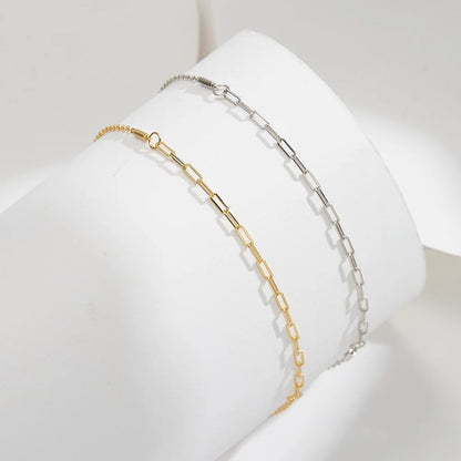 ORSA JEWELS 925 Sterling Silver Mariner Chain Anklets Fashion Women Summer 14K Gold Foot Bracelet Ankle Straps Jewelry SA24