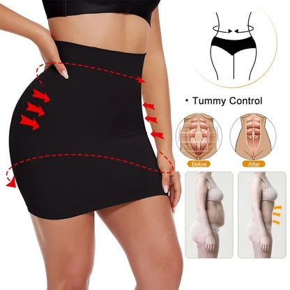 Half Slip Shapewear for Women Under Dresses Built-in Panties High Waist Tummy Control Slips Skirts Butt Lifter Body Shaper Dress