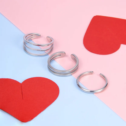 3pcs Adjustable Toe Rings For Women Girls Simple Cute Beach Open Toe Set Summer Beach Stainless Steel Foot Jewelry