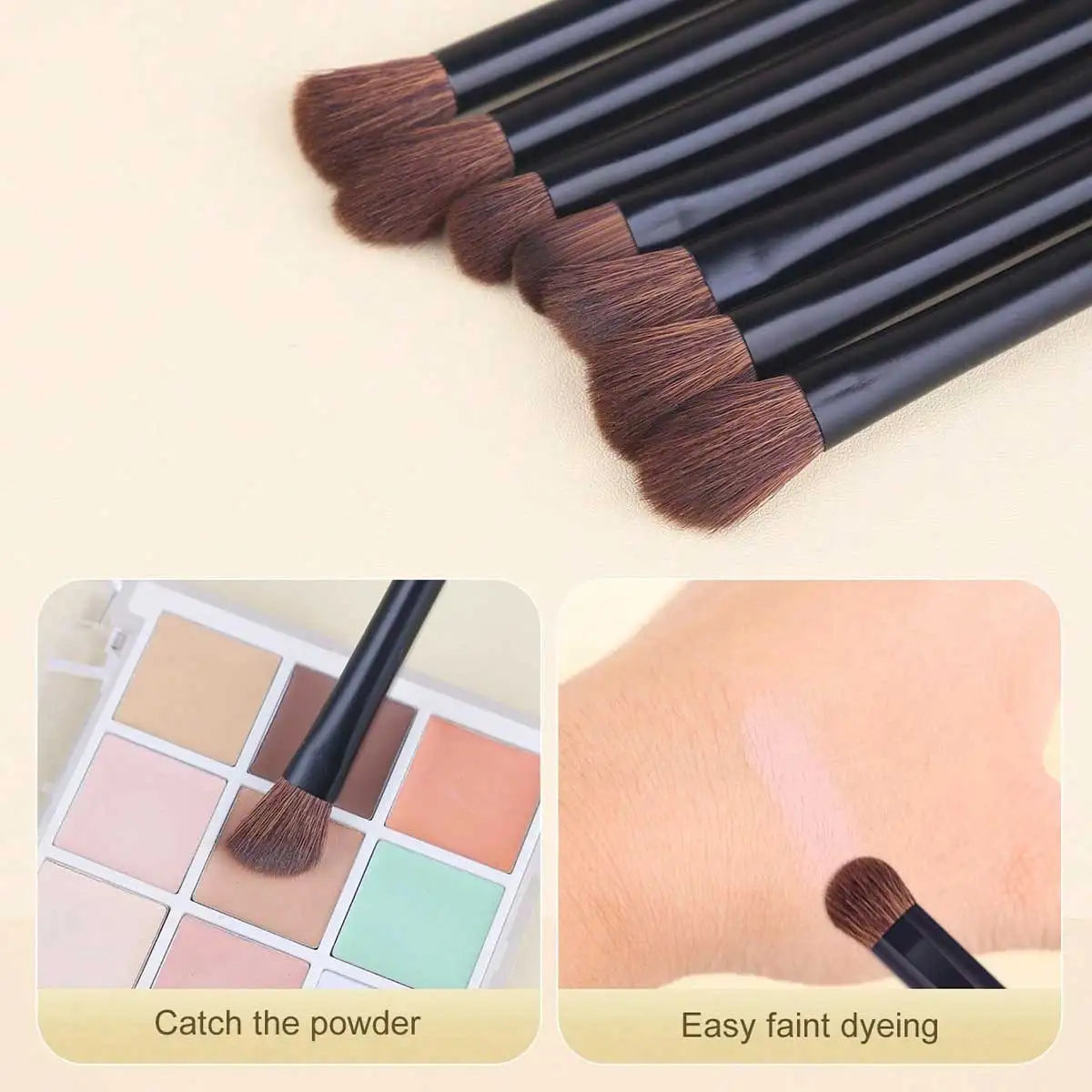17pcs Professional Soft Long Aluminum Makeup Brush Set, Including Foundation Brush, Eyeshadow Brush, Eyebrow Brush, Blending