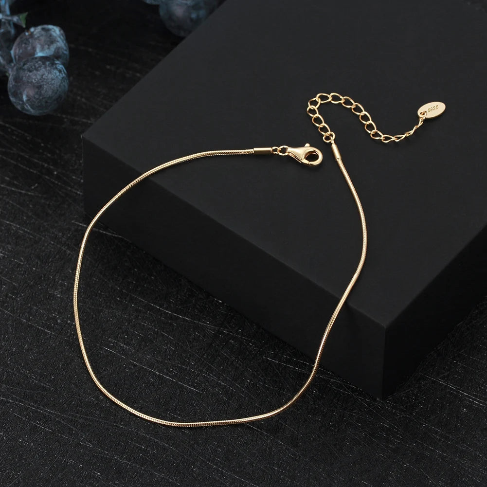Rinntin Italian Sparkle Mirror Link Chain Anklet Women's 925 Silver Summer Foot Chain Bracelet Fashion Ankle Straps Jewelry SA29