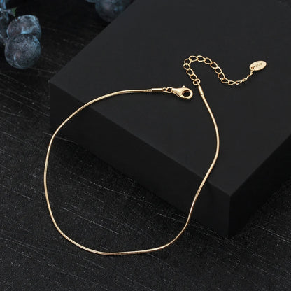 Rinntin Italian Sparkle Mirror Link Chain Anklet Women's 925 Silver Summer Foot Chain Bracelet Fashion Ankle Straps Jewelry SA29