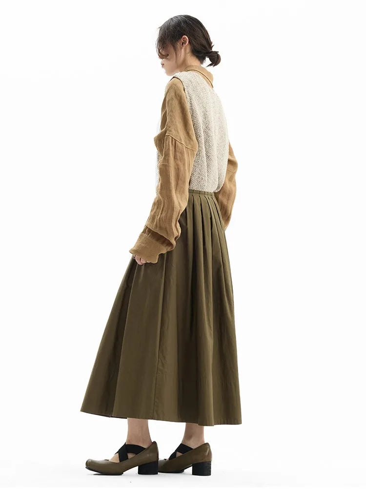Hepburn-Style Mini Skirt~Pleated Skirt for Petite Figures, Gray-Purple 100% Cotton Umbrella Skirt, Gray A-Line Skirt, New Style for Women