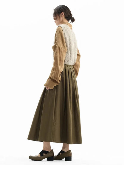 Hepburn-Style Mini Skirt~Pleated Skirt for Petite Figures, Gray-Purple 100% Cotton Umbrella Skirt, Gray A-Line Skirt, New Style for Women