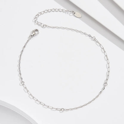 ORSA JEWELS 925 Sterling Silver Mariner Chain Anklets Fashion Women Summer 14K Gold Foot Bracelet Ankle Straps Jewelry SA24