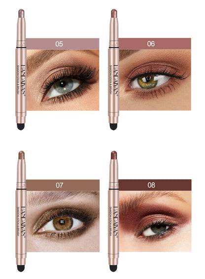 12 Colors Long Lasting Eye Shadow Pencil Set Silky Smooth Glitter Shimmer Matte Waterproof Highlighter Makeup Stick