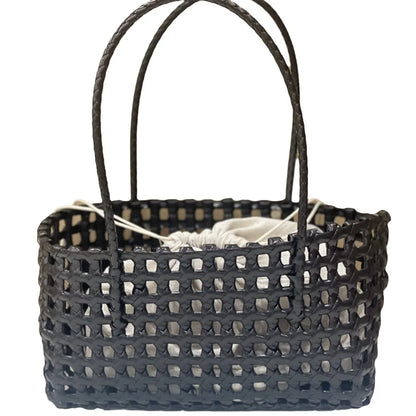 Plastic Hollow Weave Bag Countryside Style Large Capacity Beach Tote Bag Bohemian Style Bucket Bag Woman PVC Handbag Girls