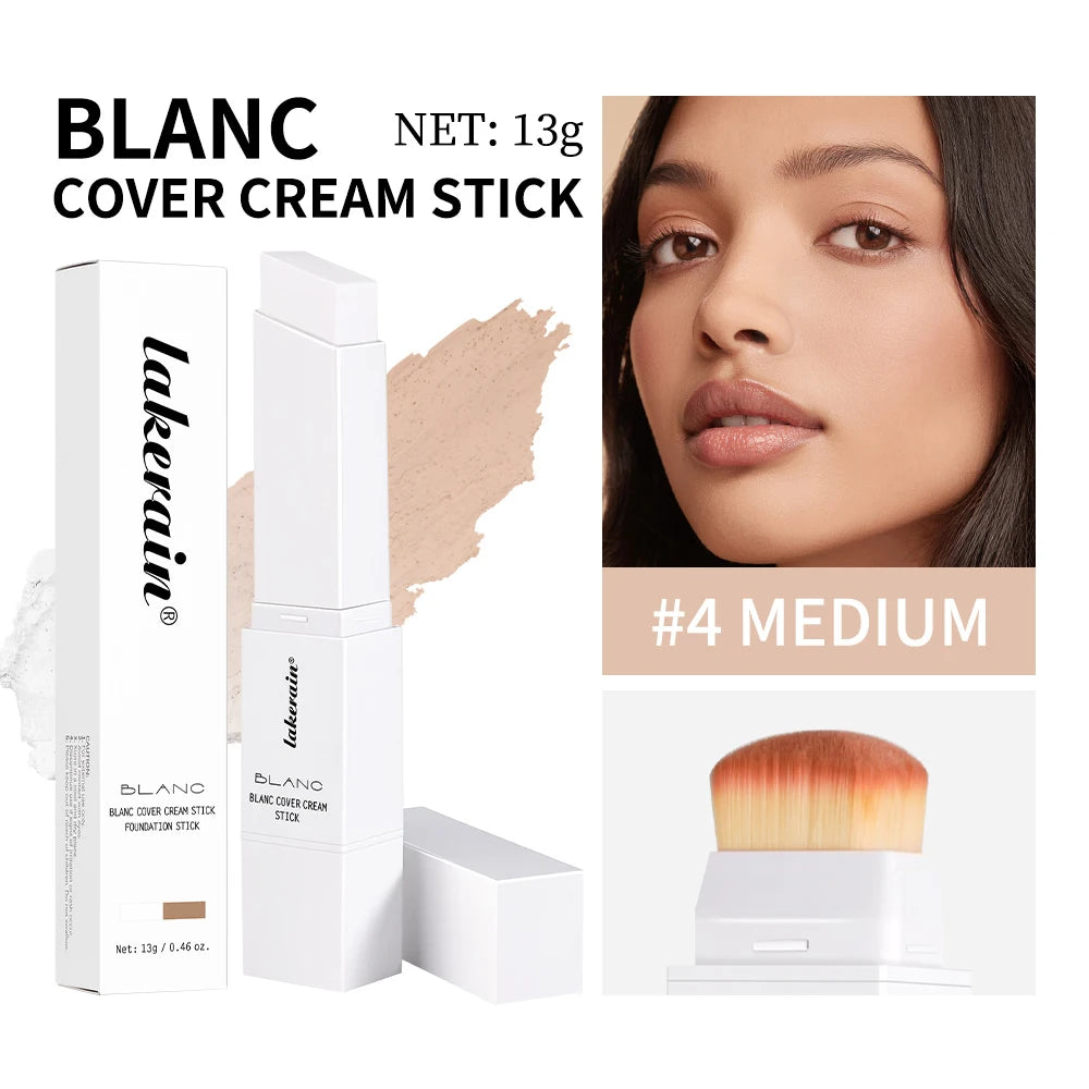 Color-changing Foundation Stick Blanc Foundation Korean Makeup Base High Coverage Concealer Natural Nude 2 IN 1 Foundation Stick
