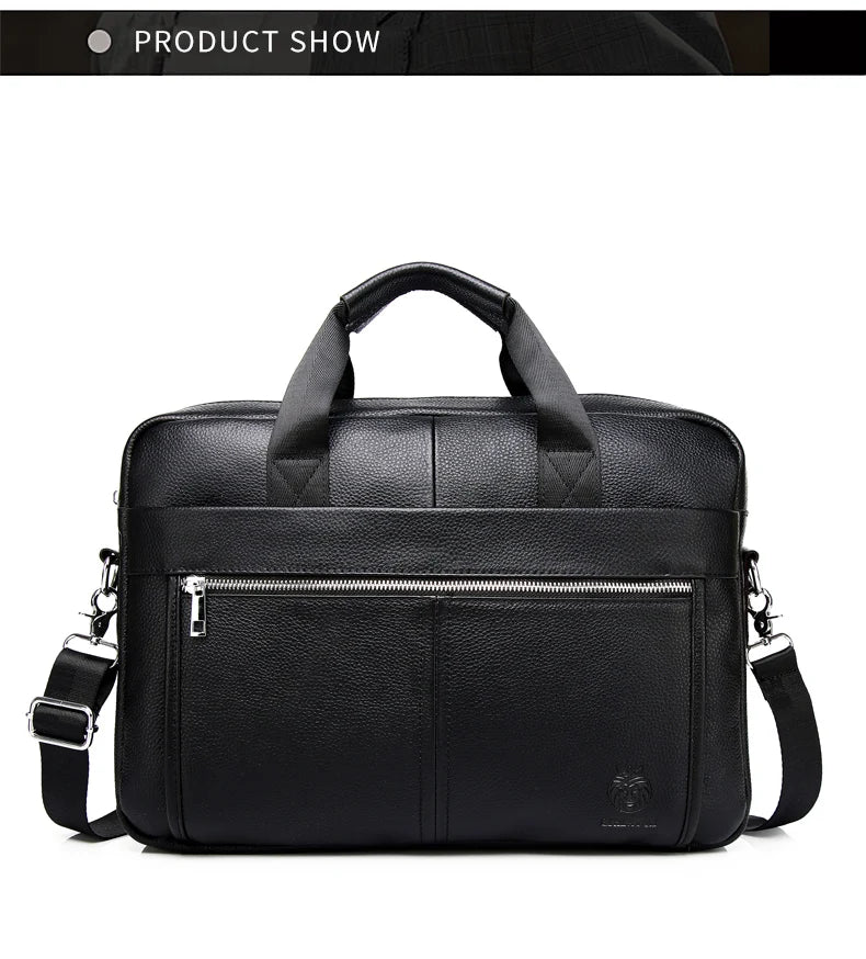 SCHLATUM Genuine Leather Briefcases Hard For Men Luxury Handbags Laptop Briefcase Bags 15.6 Inch Office Bussiness Computer Bag