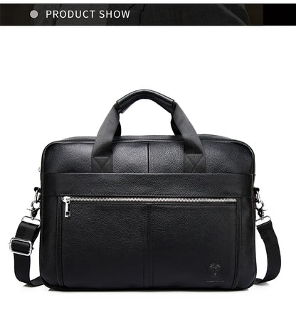 SCHLATUM Genuine Leather Briefcases Hard For Men Luxury Handbags Laptop Briefcase Bags 15.6 Inch Office Bussiness Computer Bag