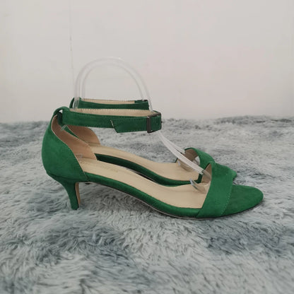 Women Sandals Summer Sexy 5cm Peed Toes Low Heel Ankle Strap High Heels Sandal Ladies Party Dress Red Wedding Shoes Plus Size