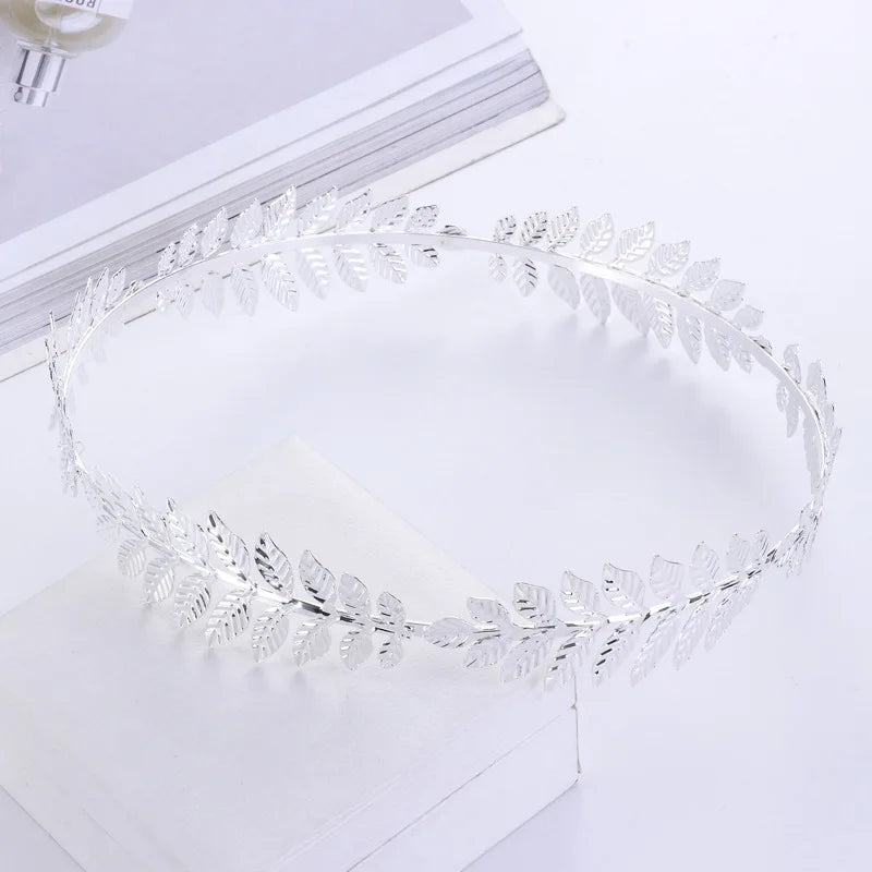 Golden Greek Goddess Crown Laurel Wreath Gold Leaf Headband for Men Circlet Toga Costume Accessories Wedding Party Supplies
