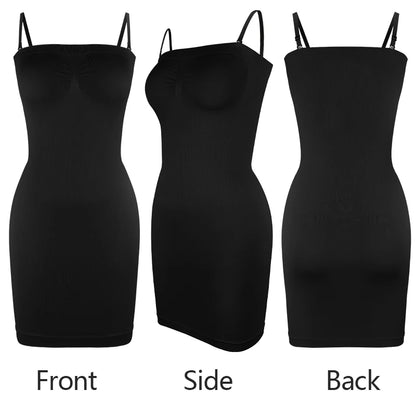 Seam-free Slips For Women Off Shoulder Under Dress Shapewear Dresses Tummy Control Skirt Body Shaping Smoother