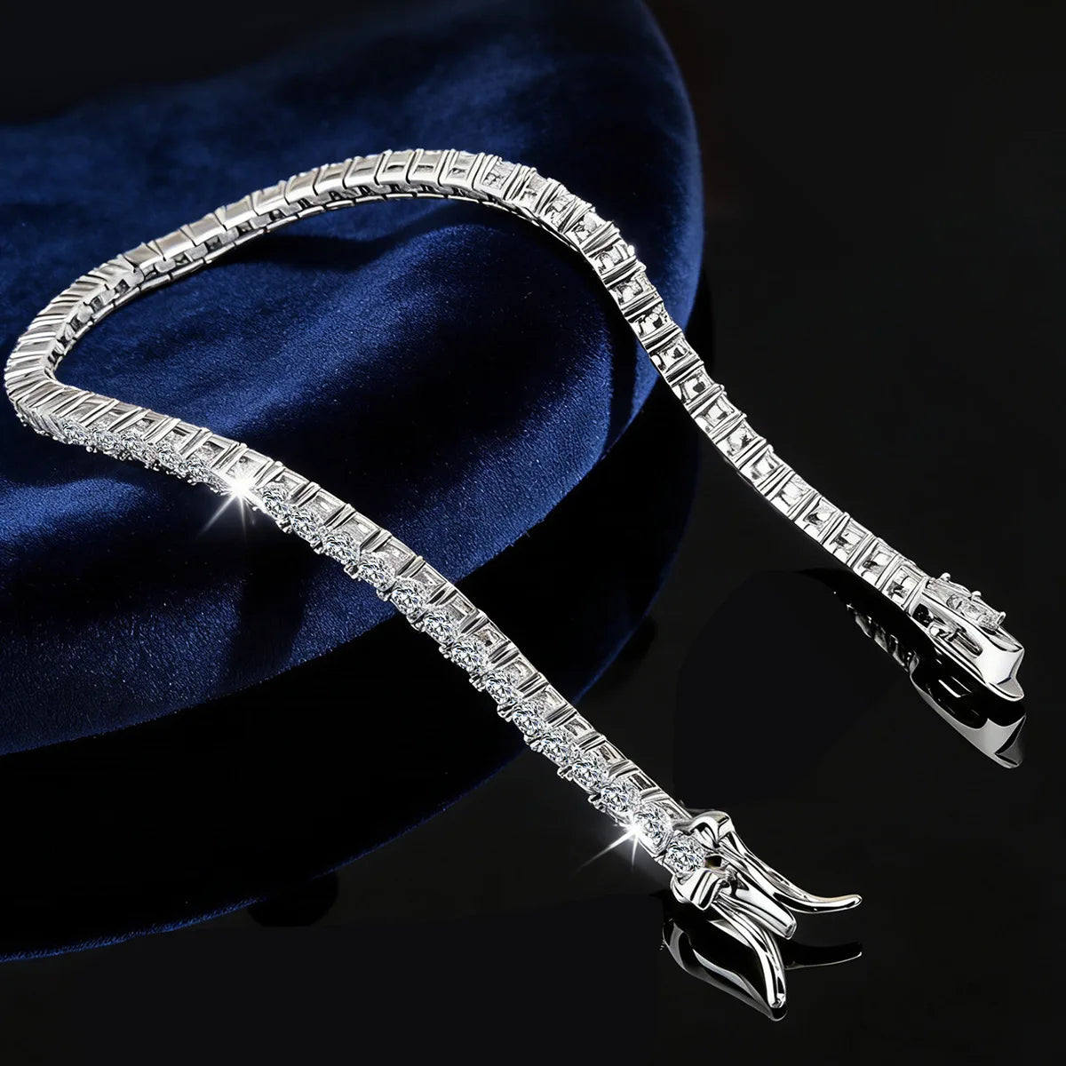 MS Jewelry 925 Sterling Silver Tennis Bracelet D Color VVS Level Moissanite Diamond Chain Bracelets Bangles Women Fine Jewelry