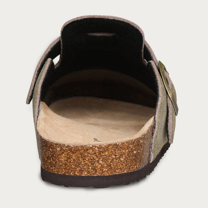 Evshine Men's Cow Suede Clogs with Arch Support Leather Mules Comfort Fashion Potato Shoe Women Cork Footbed Genuine Suede Clogs