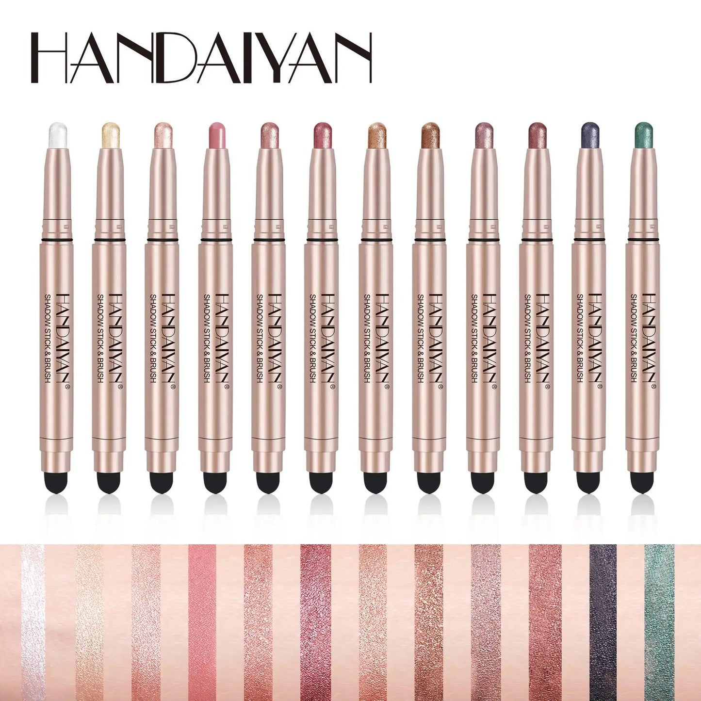 12 Colors Long Lasting Eye Shadow Pencil Set Silky Smooth Glitter Shimmer Matte Waterproof Highlighter Makeup Stick
