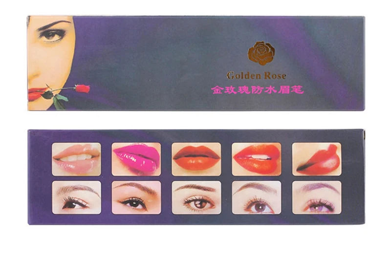Long Lasting Waterproof  Eyebrow Pencils Peel Off  Red Lip Pencil Set For Microblading Permanent Makeup Pen Eye Liner Gel Pen